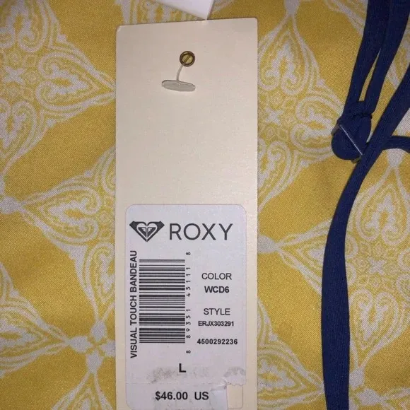 Roxy NWT  Visual Touch Bandeau bikini top- Large Blue - Image 7
