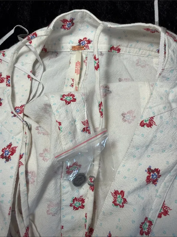 Free People Maddie Floral Print Sleeveless Top Cotton Square Neck Size XS NWOT - Image 16