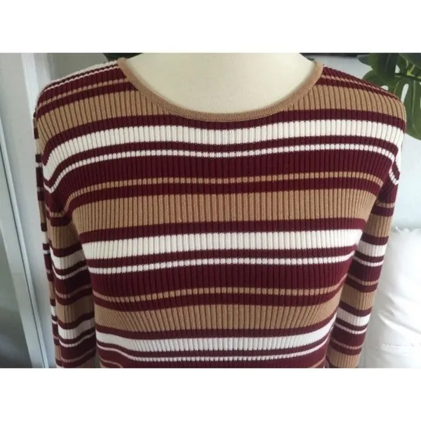 Casual Corner Annex Women’s Striped Lightweight Sweater Size Large - Image 4