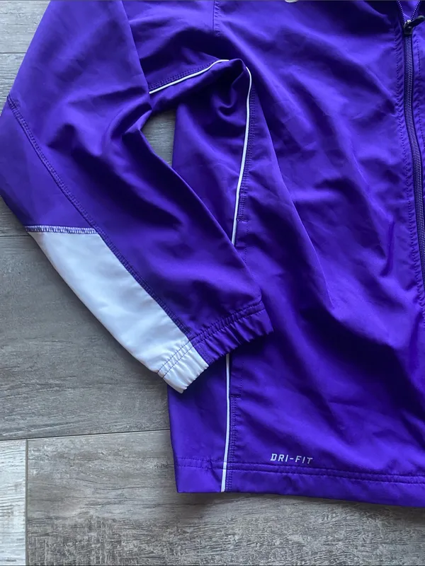 Nike University of Albany Football Windbreaker Jacket Womens Sz Medium Purple - Image 4