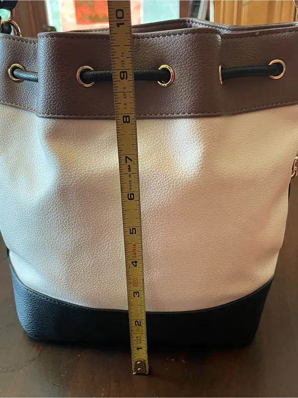ANNE KLEIN Colorblock Bucket Bag Crossbody Shoulder Purse Drawstring Card Holder - Image 9
