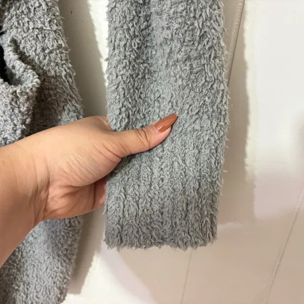 SKIMS Cozy Knit Bouclé Robe Cardigan Smoke Gray Belted Lounge Sweater XXS/XS - Image 7