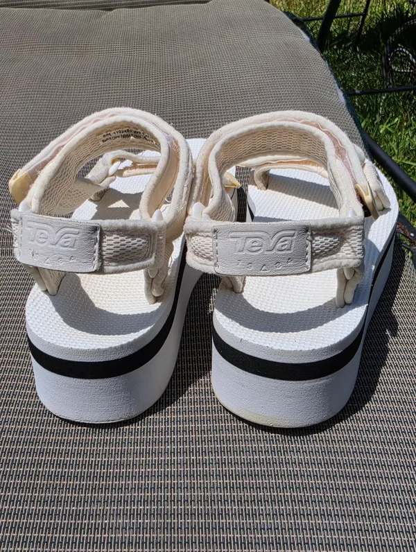 Teva Flatform Universal Mesh White Sandals 6 - Image 3