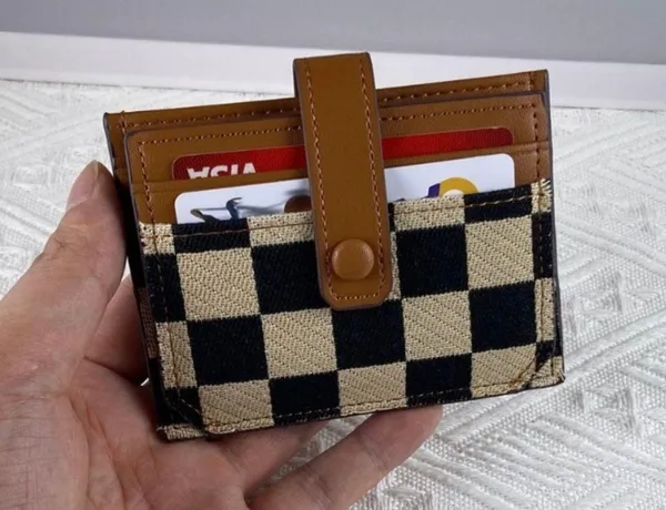Canvas Snap Closure Small Wallet for Women,Bifold Credit Card Holder Coin Purse with ID Window - Image 6