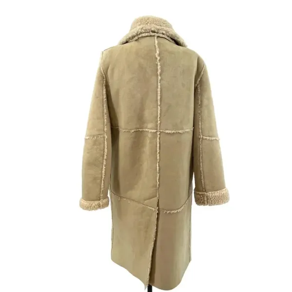 Moon River Borg Lined Duffle Coat Faux Suede Sherpa Penny‎ Lane Size Medium - Image 11