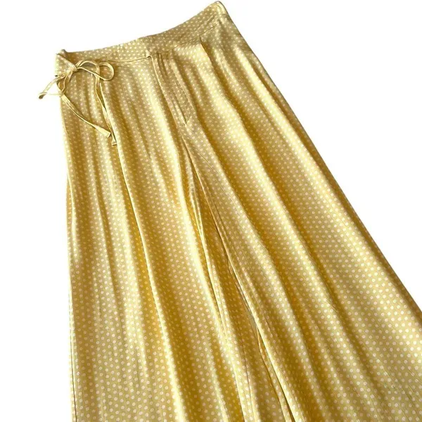 Zara Yellow Polka Dot Palazzo Pants - Image 6