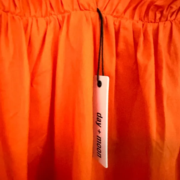 NWT Day + Moon Orange Ruffle Dress Size Small - Image 4