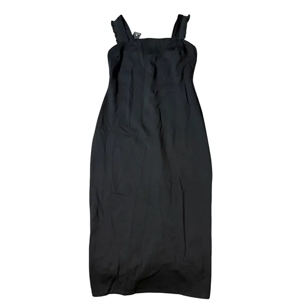 NWT Lulus Persuasion‎ Black Ruffled Bodycon Midi Dress Sleeveless Size Small - Image 3