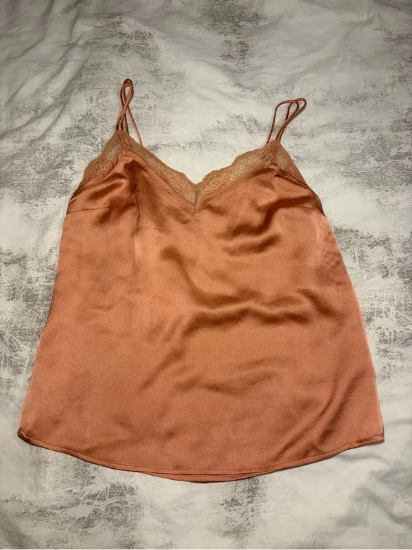 Abercrombie & Fitch Lace-Trim Cami in Terracotta - Image 2