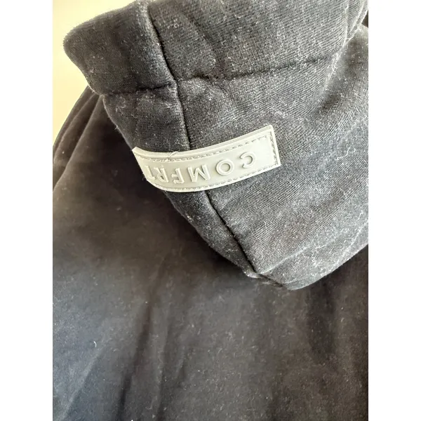 Comfrt Womens‎ XS Black Full Zip Hoodie Oversized Utility Sleeve Logo Sweatshirt - Image 4
