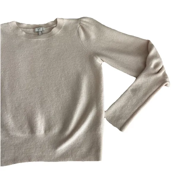 Joie Noely Wool cashmere blend Sweater Size M Puff Sleeve Textured - Image 3