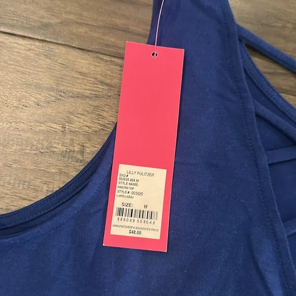 NWT Lilly Pulitzer Kristen Tank Top in Lapis Lazuli Sz M - Image 4