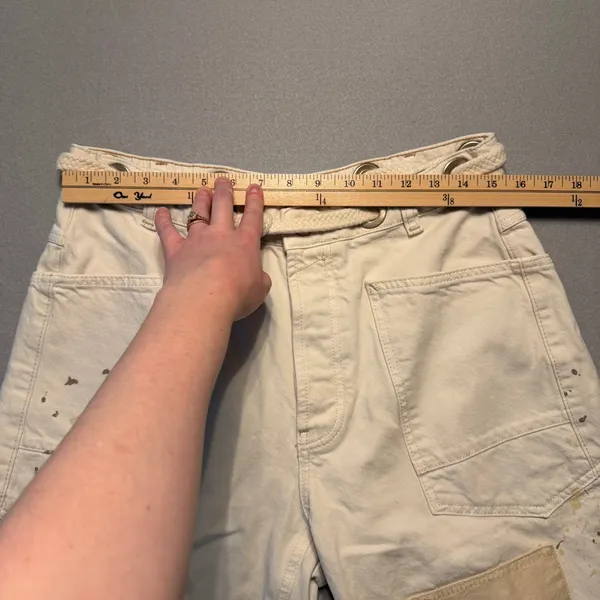Free People We The Free Moxie Pull-On Barrel Jeans Cream Women Size 27 - Image 5