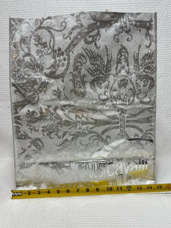 Just Cavalli Silver Metallic Logo Shopper - Image 6