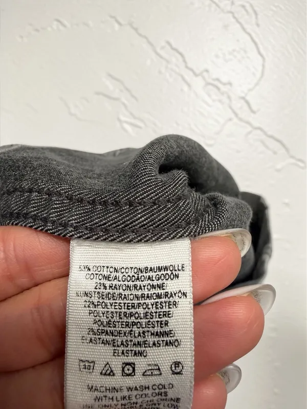Free People Modern Femme Washed Gray Denim Mini Skirt Womens 8‎ - Image 4