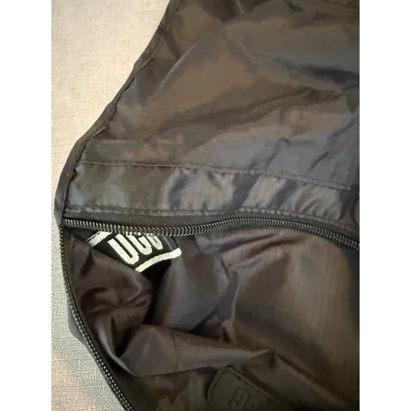 UGG Black Ripstop Nylon Packable Tote Bag White Logo‎ Branded Handles Shopper - Image 6