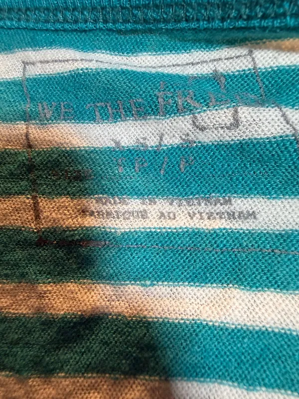 We The Free Teal and White Stripe Tank Hi-Lo Women’s Medium - Image 5