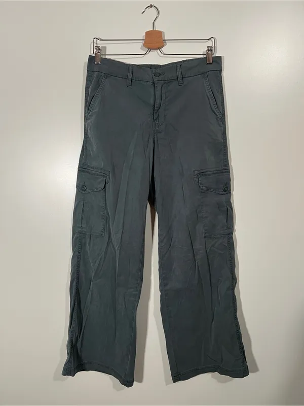 AE Baggy Wide Leg Cargo Pants in Blue Gray Size 4 Mid Rise - Image 5