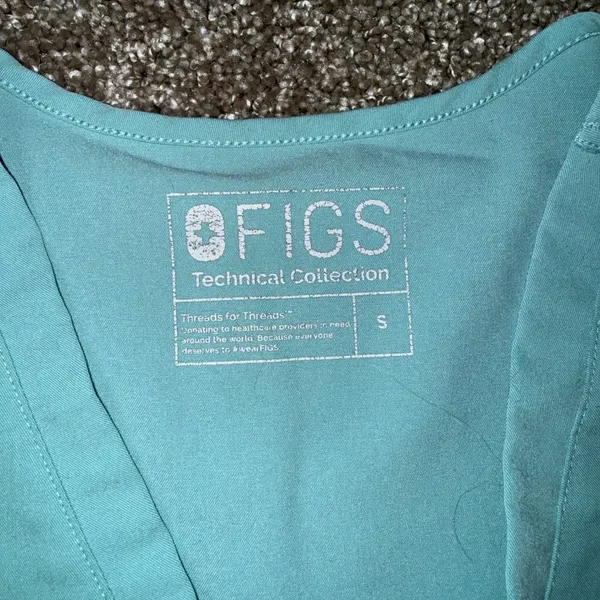 FIGS V-Neck Scrub Top Womens Small Teal Good FW1100 Technical‎ Collection - Image 3