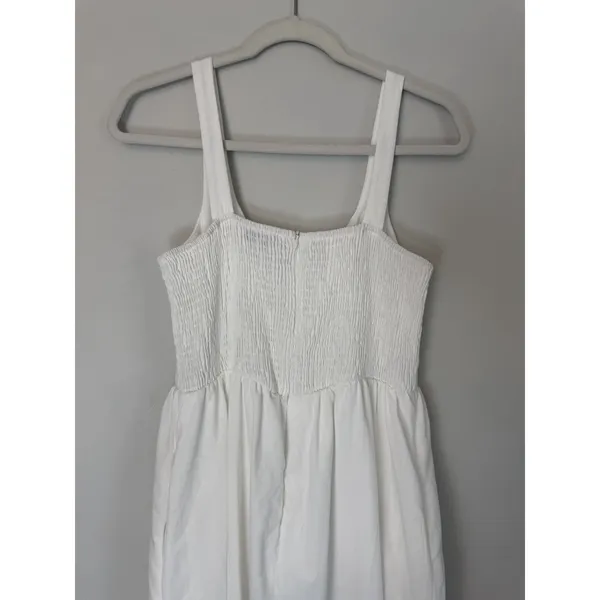 Petal & Pup Kinslee Midi Dress Linen White Sz L NEW $120 - Image 4