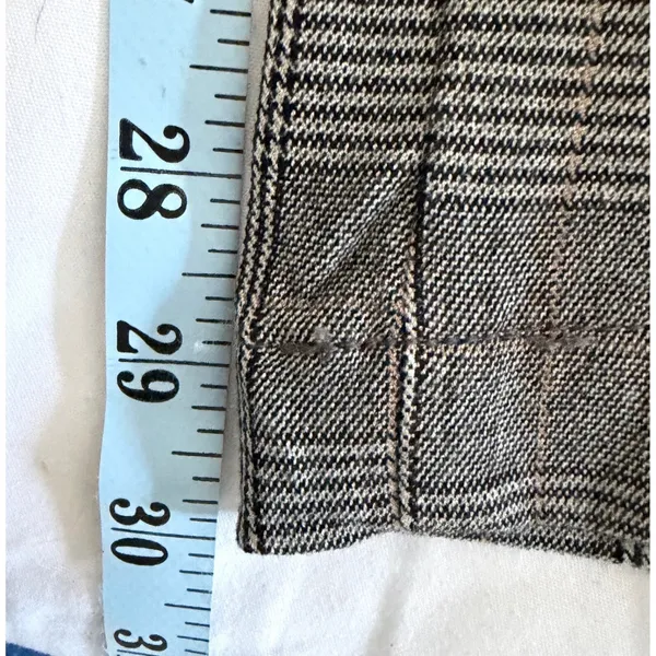 American Eagle Gray Glen Plaid Wide Leg Trouser Pants Size 8 Stretch High Rise - Image 6