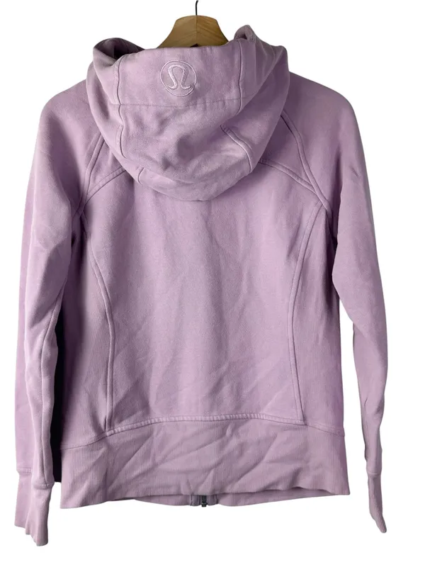Lululemon Scuba Lilac Quartz Light Cotton Fleece Full Zip Athletic Sweatshirt 6 - Image 4