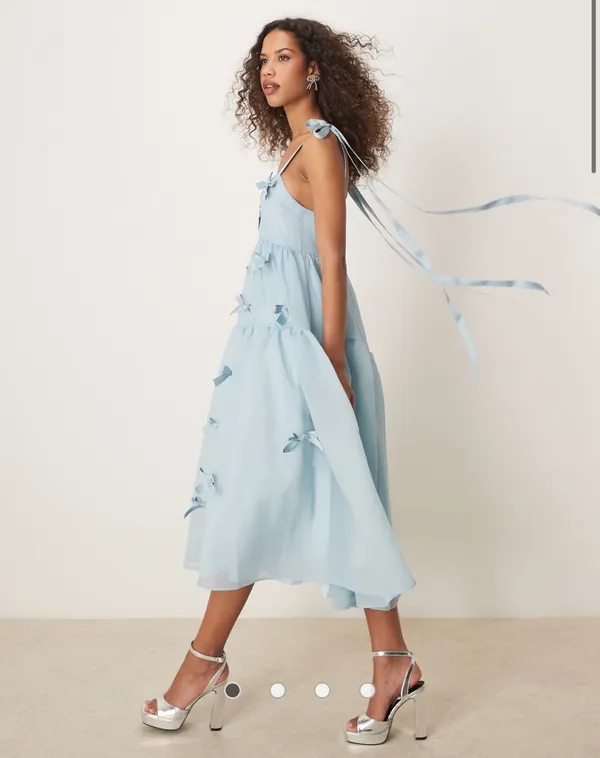 Sister Jane ASOS Light Blue Bow Midi Dress - Image 2