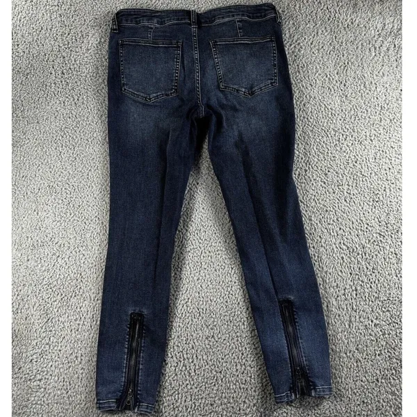 Free People We The Free Skinny Jeans 30x25.5 Moto indie Boho Ankle Zip Rock Edgy - Image 2