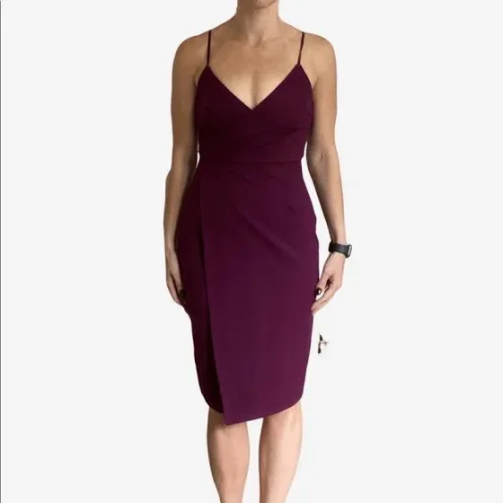 Lulus Plum Body Con MIDI Dress - Image 3