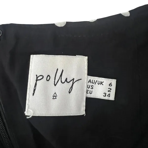 Princess Polly Wrap Polka Dot Mini Skirt Black Ruffle Retro Feminine Size 2 - Image 5