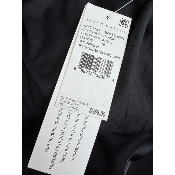 NWT Aidan Mattox Black One Shoulder Ruffle Cocktail Dress Sz‎ 10 - Image 12
