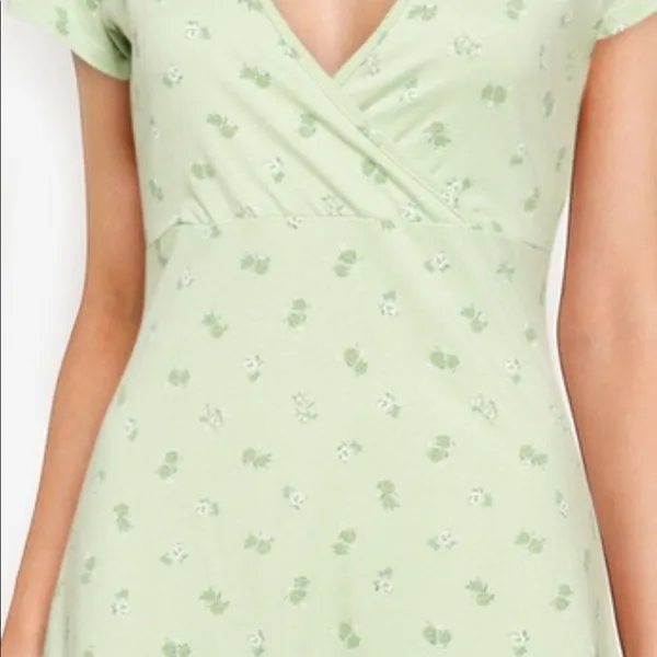 Cotton On bessie crossover ditsy floral mini dress cool mint L new - Image 3