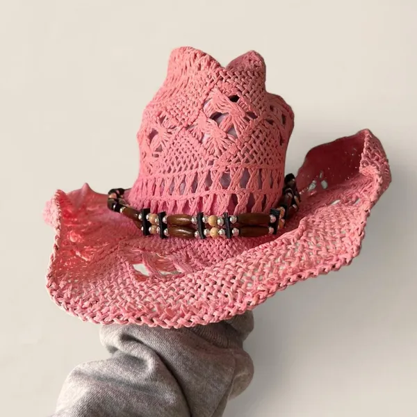 Source Unknown pink festival cowboy Women's Pink Hat - Image 4