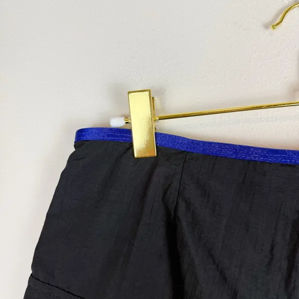 Vintage Y2K Mossimo‎ Black Blue Nylon Mid Rise Mini Shorts Zip Front Size Small - Image 10