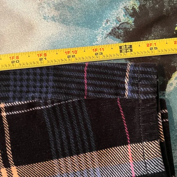 Anthropologie Women's Alicia Plaid Moto‎ Corduroy Zip High Waist Pants Size 27 - Image 10