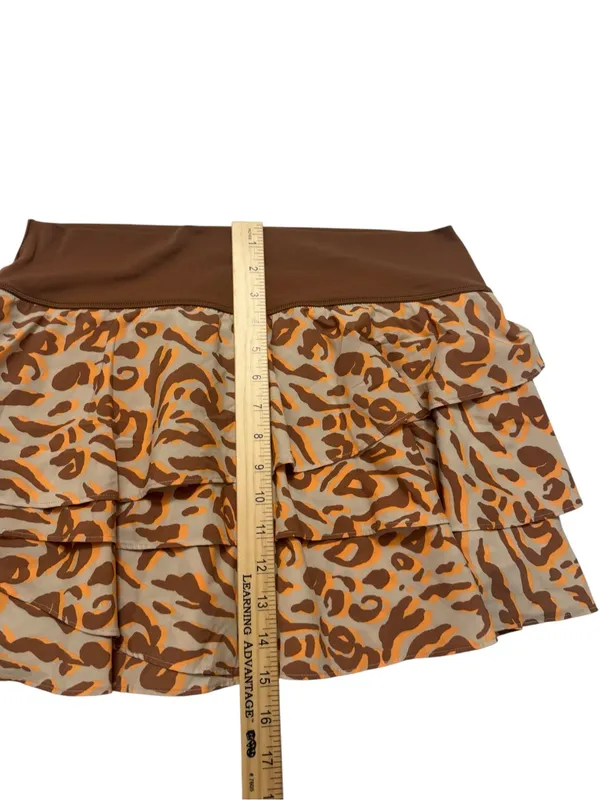 Aerie Brown and Tan Animal Print Tiered Skirt - Image 7