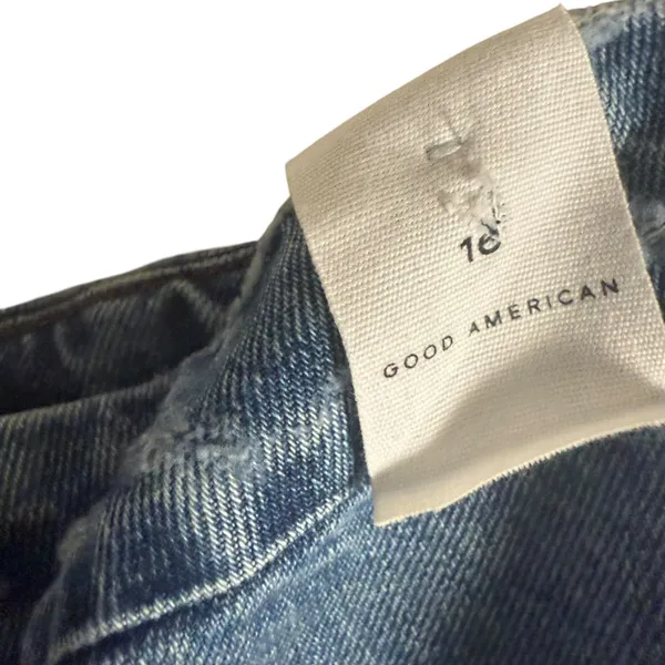 Good American Good 90's Loose Jean Distressed Indigo Size 16 - Image 10