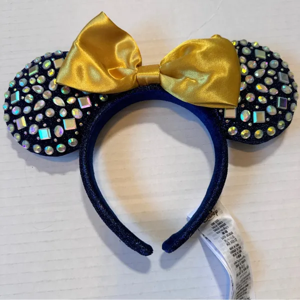 Walt Disney World 50 Anniversary Mouse Ears Blue Gold Glitter - Image 8
