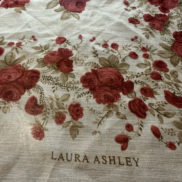 Laura Ashley Floral Square Polyester Scarf Cottagecore Vintage Made In Italy - Image 3