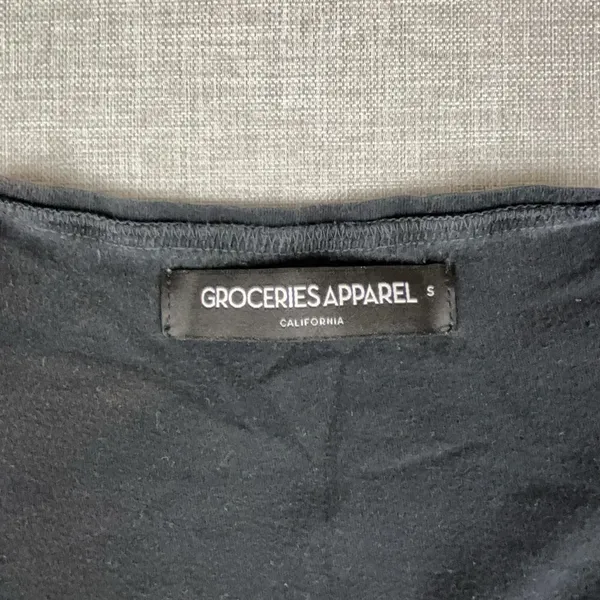 Groceries Apparel T-Shirt Womens S Black V-Neck Short Sleeve Organic Cotton Top - Image 3