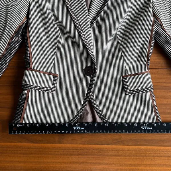 Lucy Paris Striped Blazer S Pinstripe Y2K Academia Preppy Fall Riding Jacket - Image 13