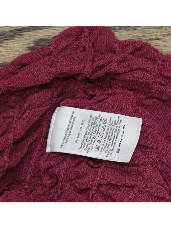 NWT DKNY Textured Ruched Superfine Texture Top P52SAW83 Beet Red L - Image 8