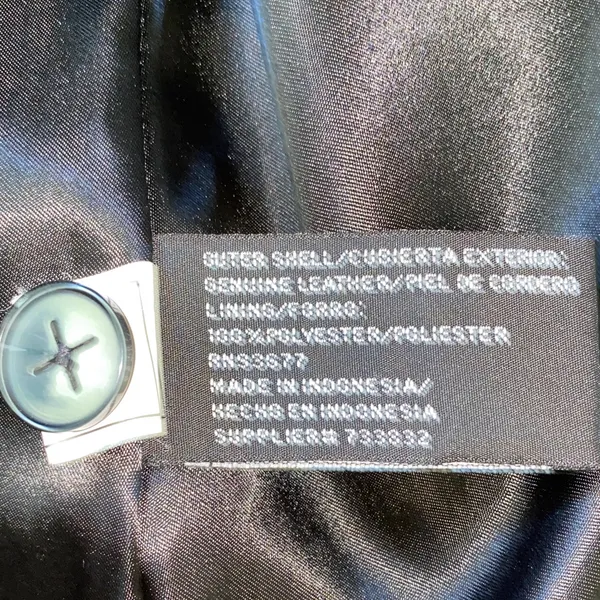 WORTHINGTON lambskin leather longline vintage classic button coat jacket size L - Image 8