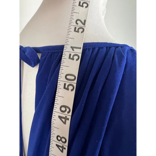 R&M Richards Royal Blue Beaded Empire Waist Keyhole Evening Gown Size 6 - Image 5