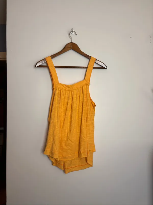 Free People We the Free Yellow Good For You Square Neckline Sleeveless Tank Top - Image 10
