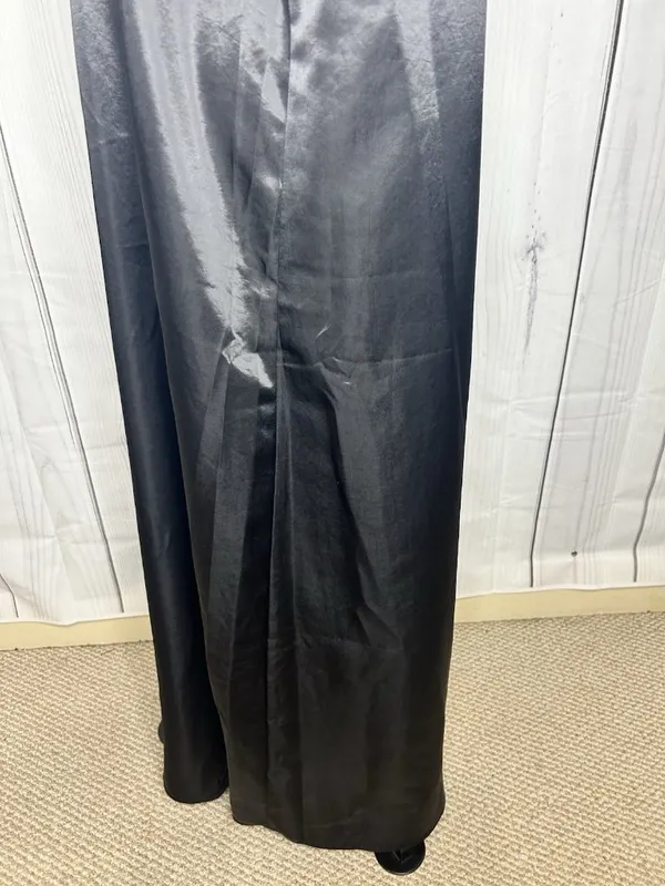 Vince Camuto Black Satin Slip Maxi Dress Sz L V-Neck Strappy Sleeveless - Image 6