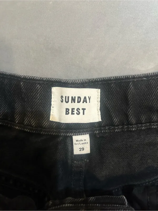 Aritzia Sunday Best Jupiter High-Rise Denim Jeans - Washed Black Stone - Image 4