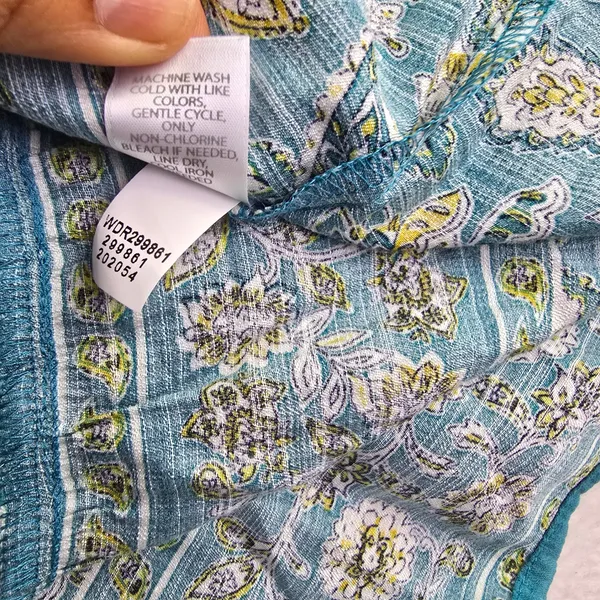 Silk & Salt‎ NWT Teal Floral Halter Maxi Dress Tie Waist Double Slit Medium - Image 6