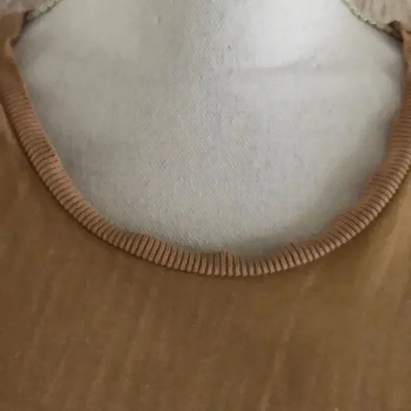 Zara Tan Velvet-like Lace Arm Trim Tank Top - Image 2