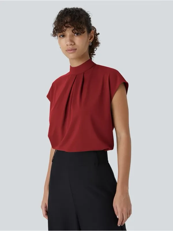 Halara Mock Neck Cap-Sleeve Top NWOT - Image 4